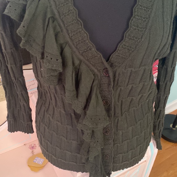 Anthropologie sweater as med. Forrest green - Picture 2 of 5